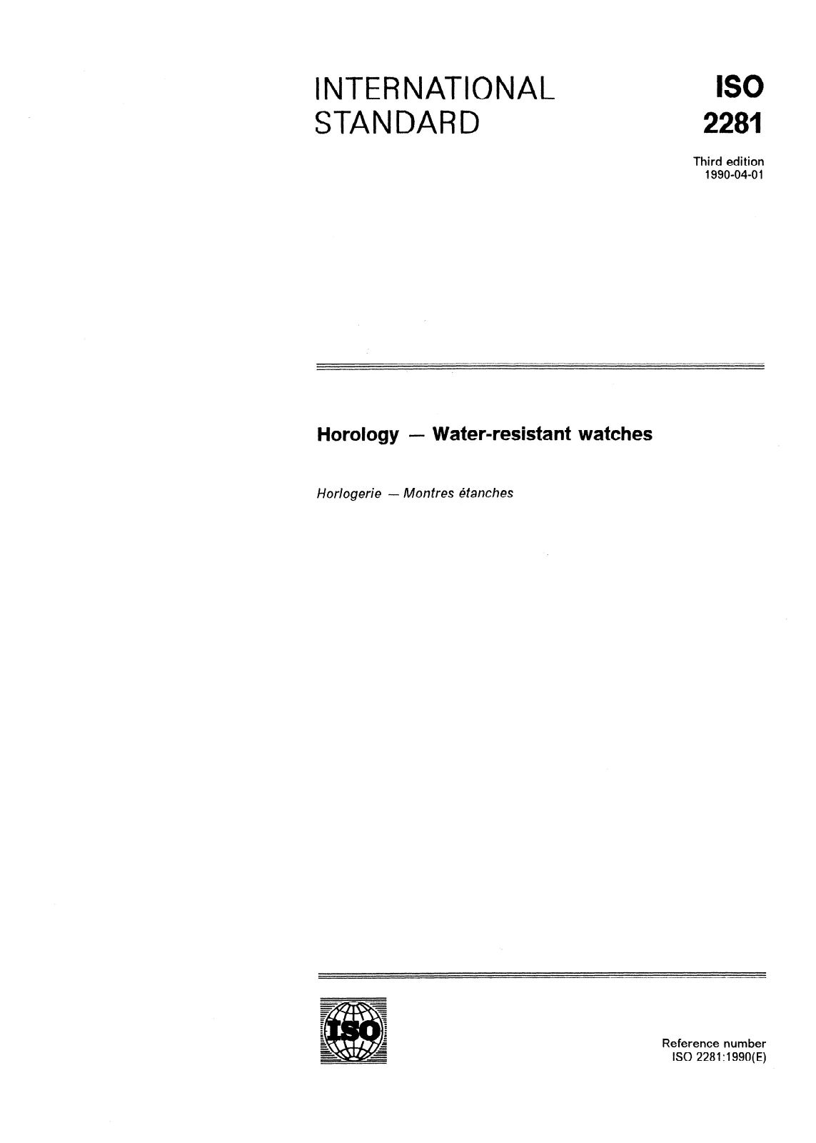 Первая страница стандарта ISO 2281:1990