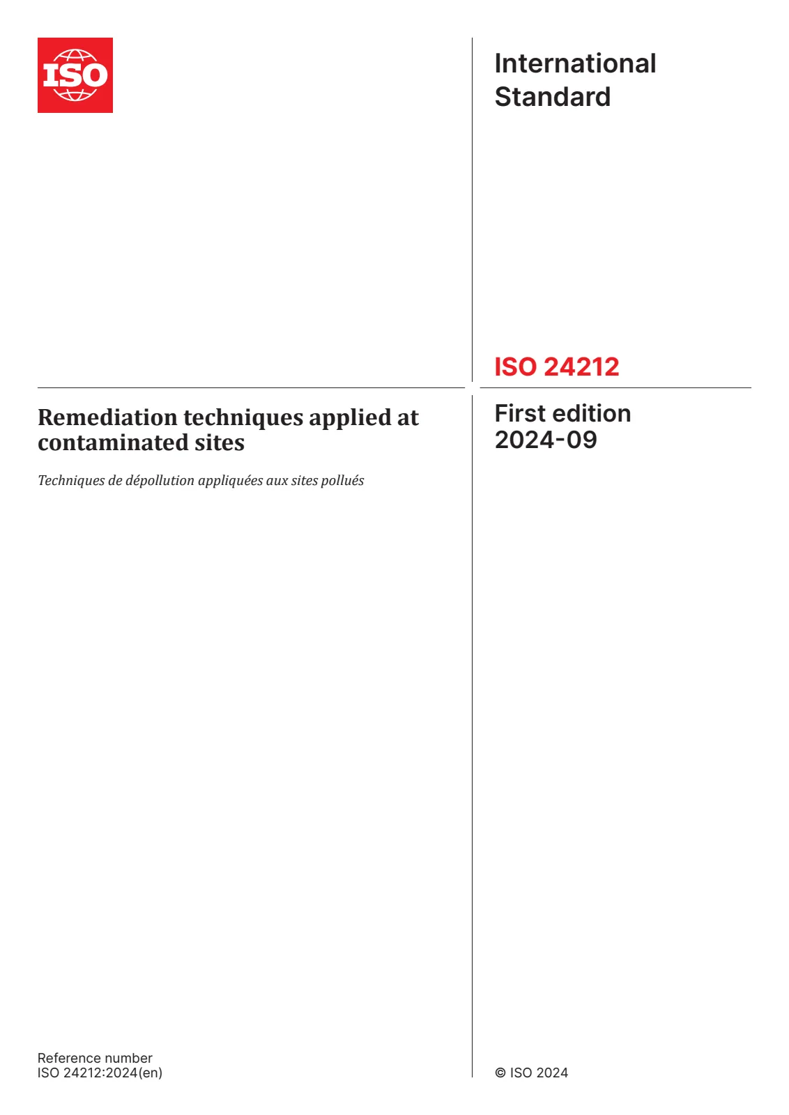 Первая страница стандарта ISO 24212:2024