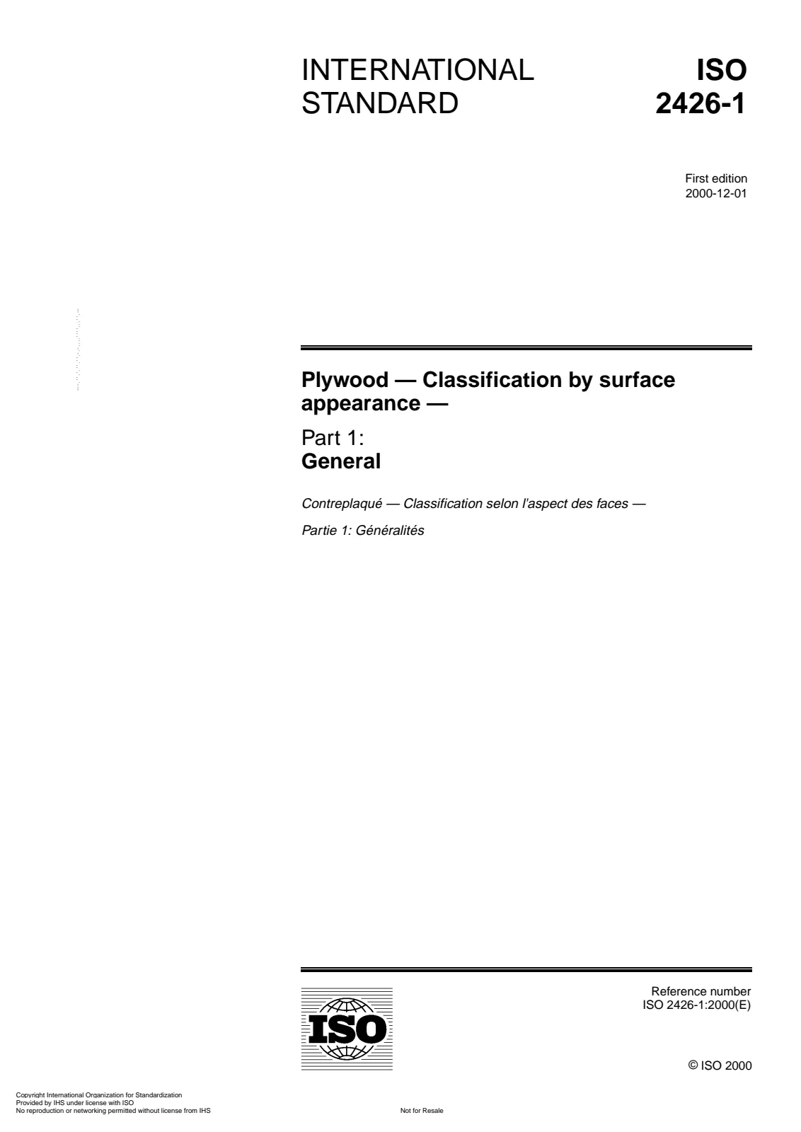 Первая страница стандарта ISO 2426-1:2000