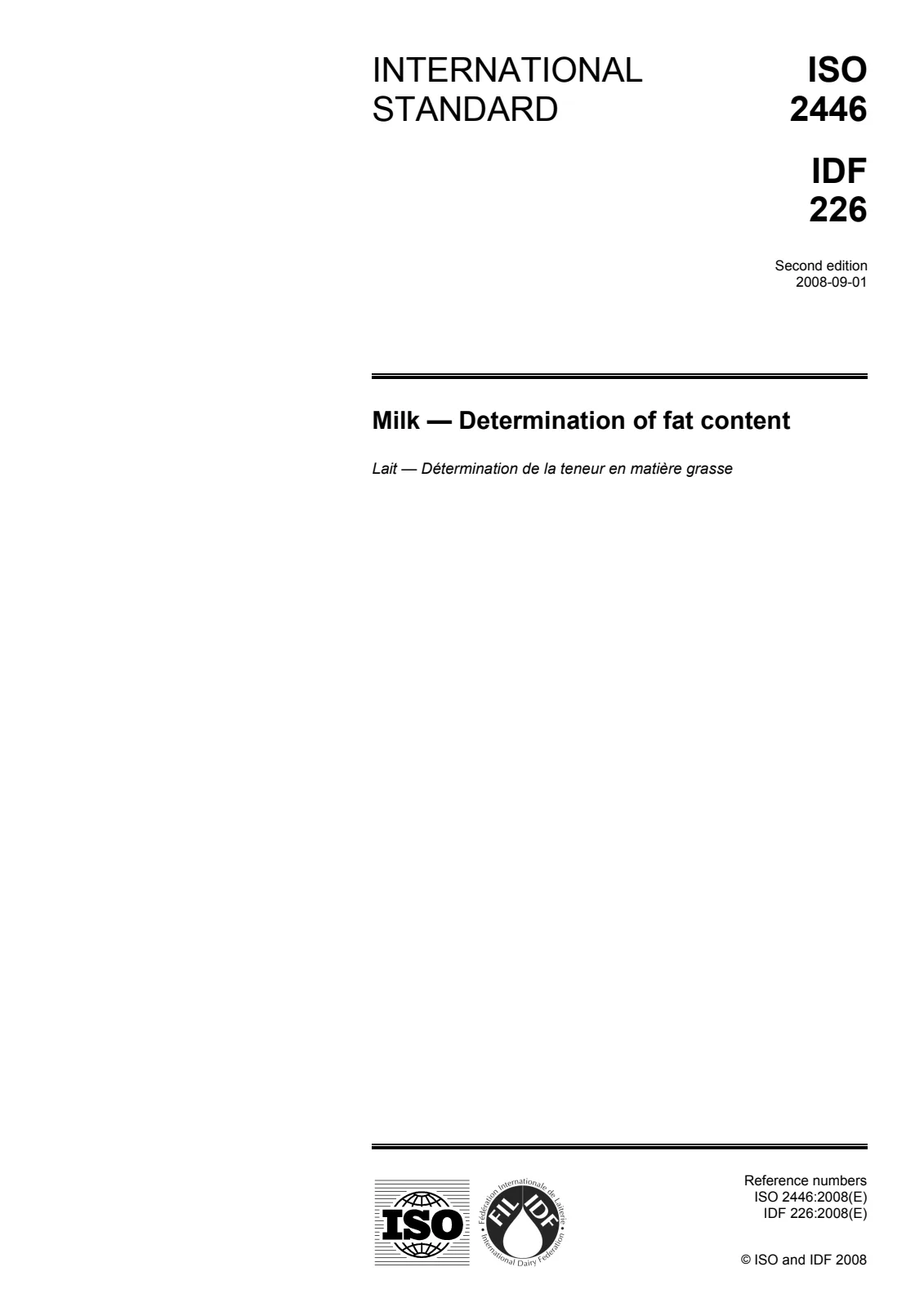 Первая страница стандарта ISO 2446:2008