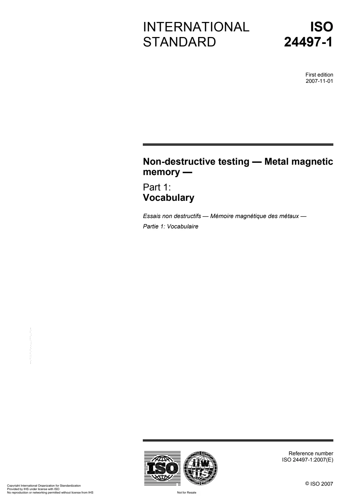 Первая страница стандарта ISO 24497-1:2007