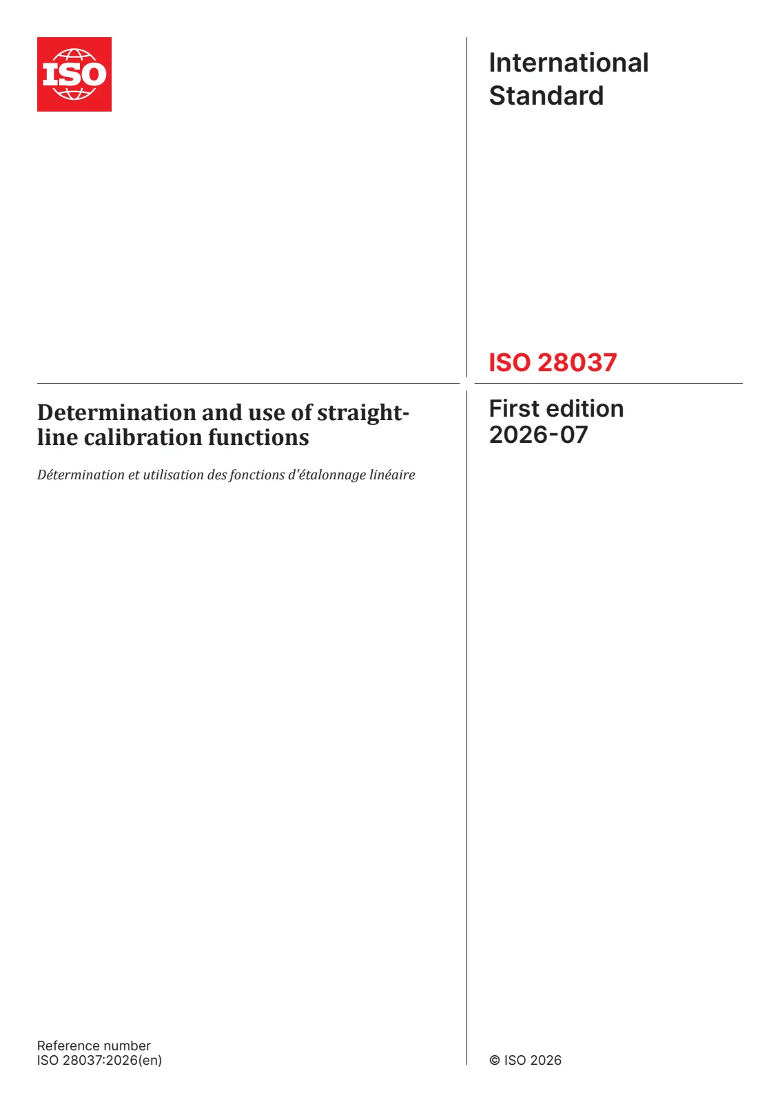 First page of standard ISO 28037:2026