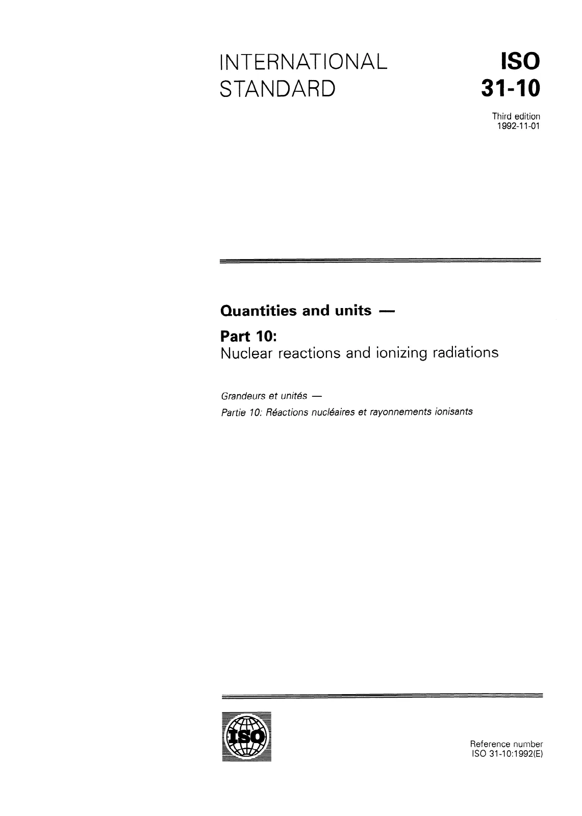 First page of standard ISO 31-10:1992