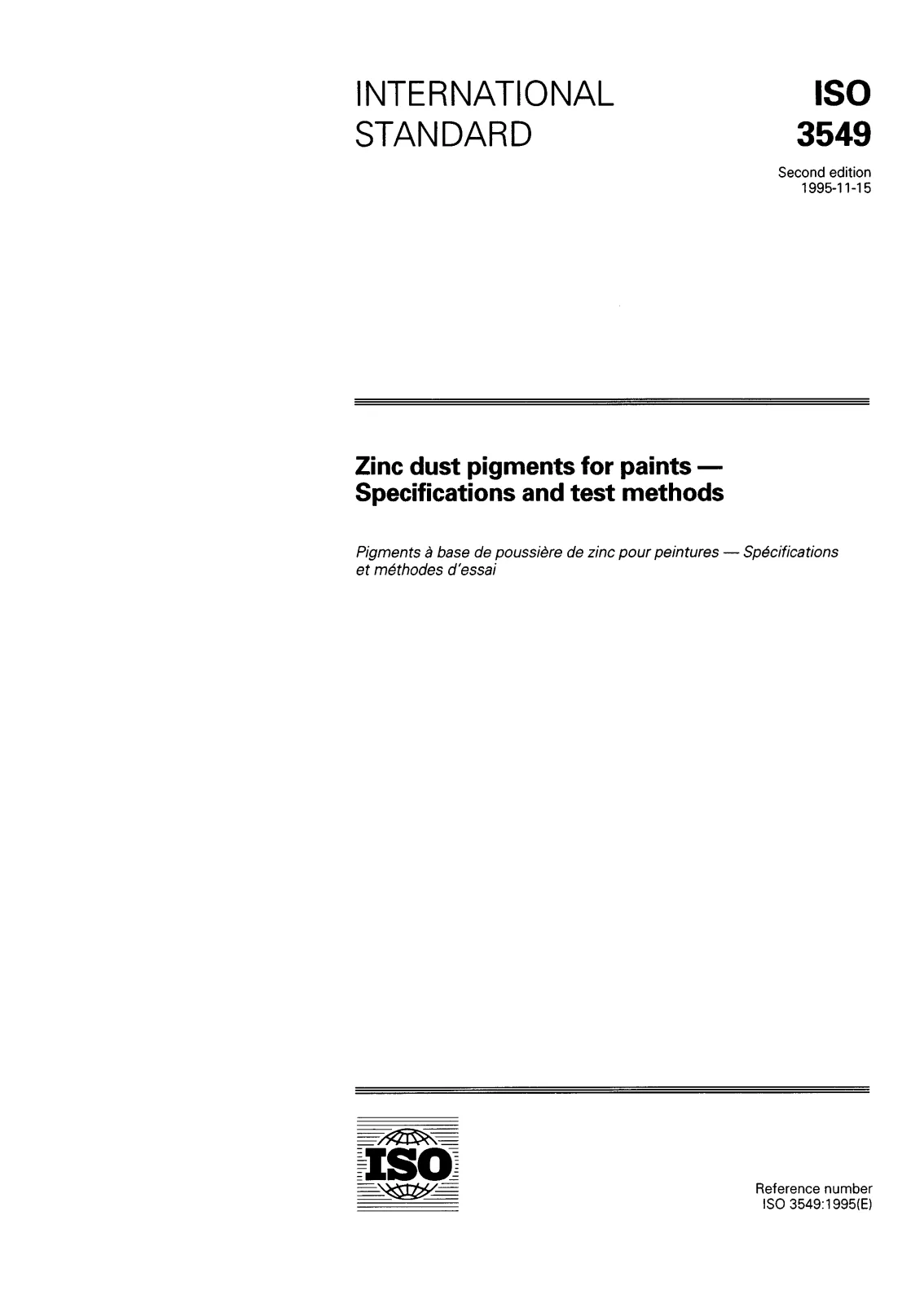 Первая страница стандарта ISO 3549:1995