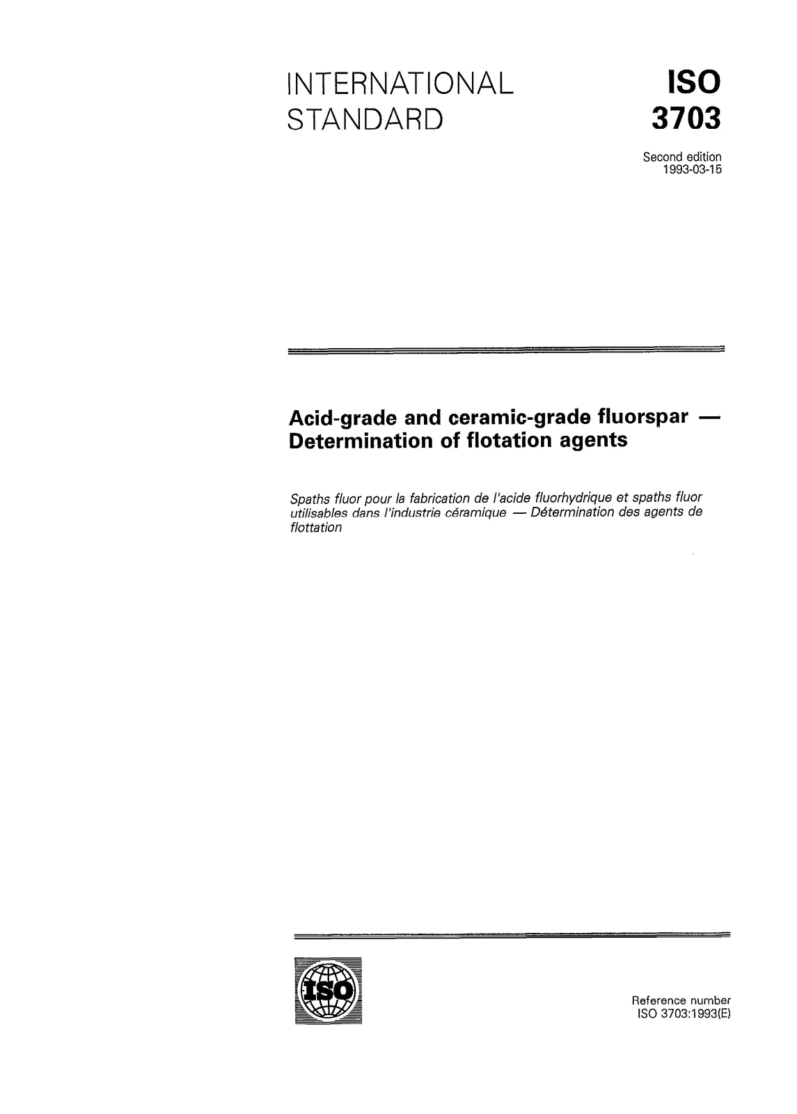First page of standard ISO 3703:1993