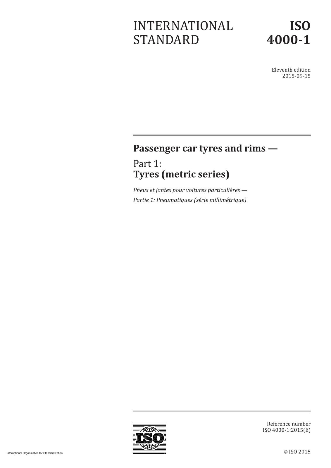 Первая страница стандарта ISO 4000-1:2015