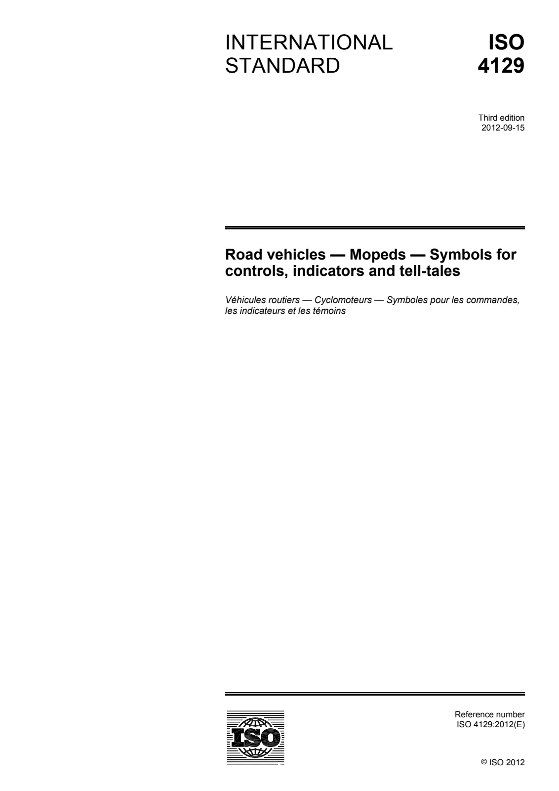 Первая страница стандарта ISO 4129:2012