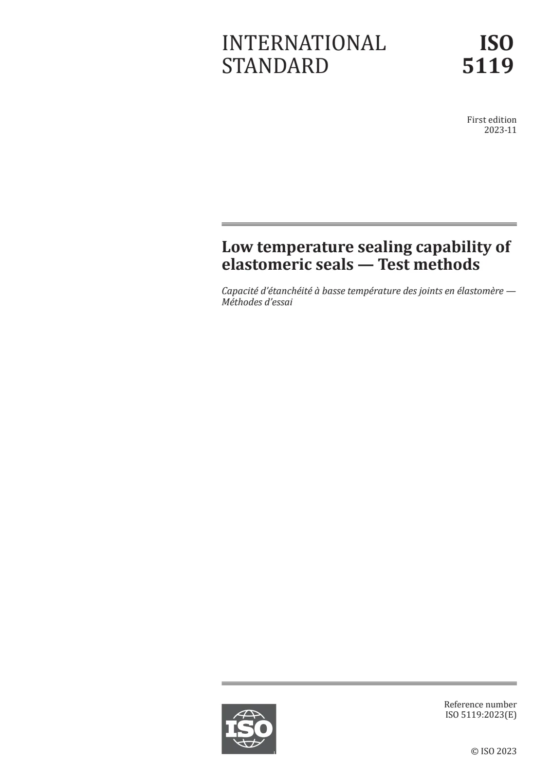 First page of standard ISO 5119:2023