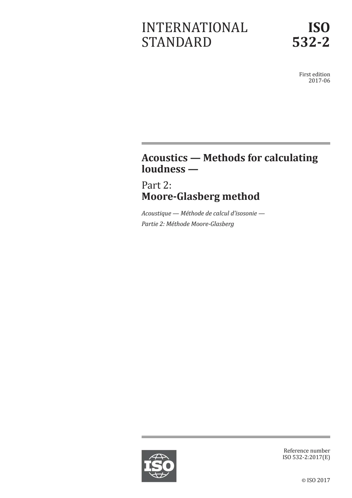 First page of standard ISO 532-2:2017