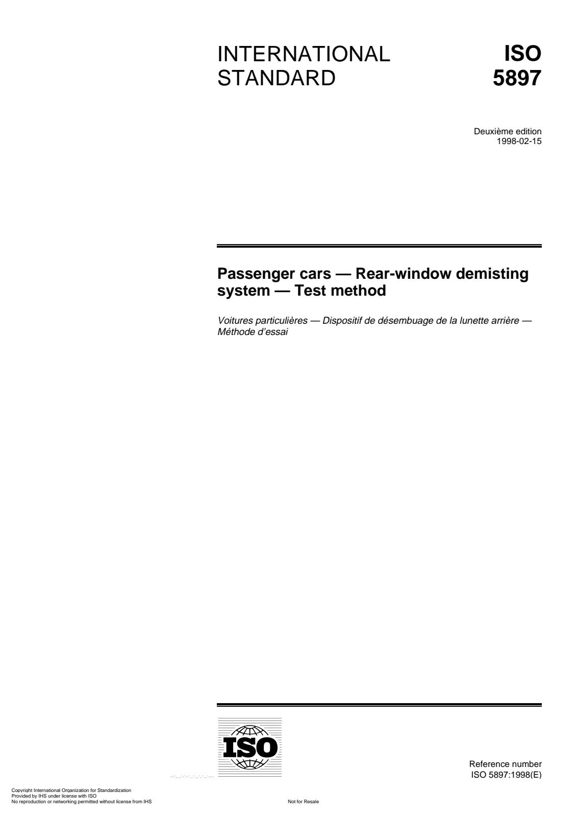 Первая страница стандарта ISO 5897:1998