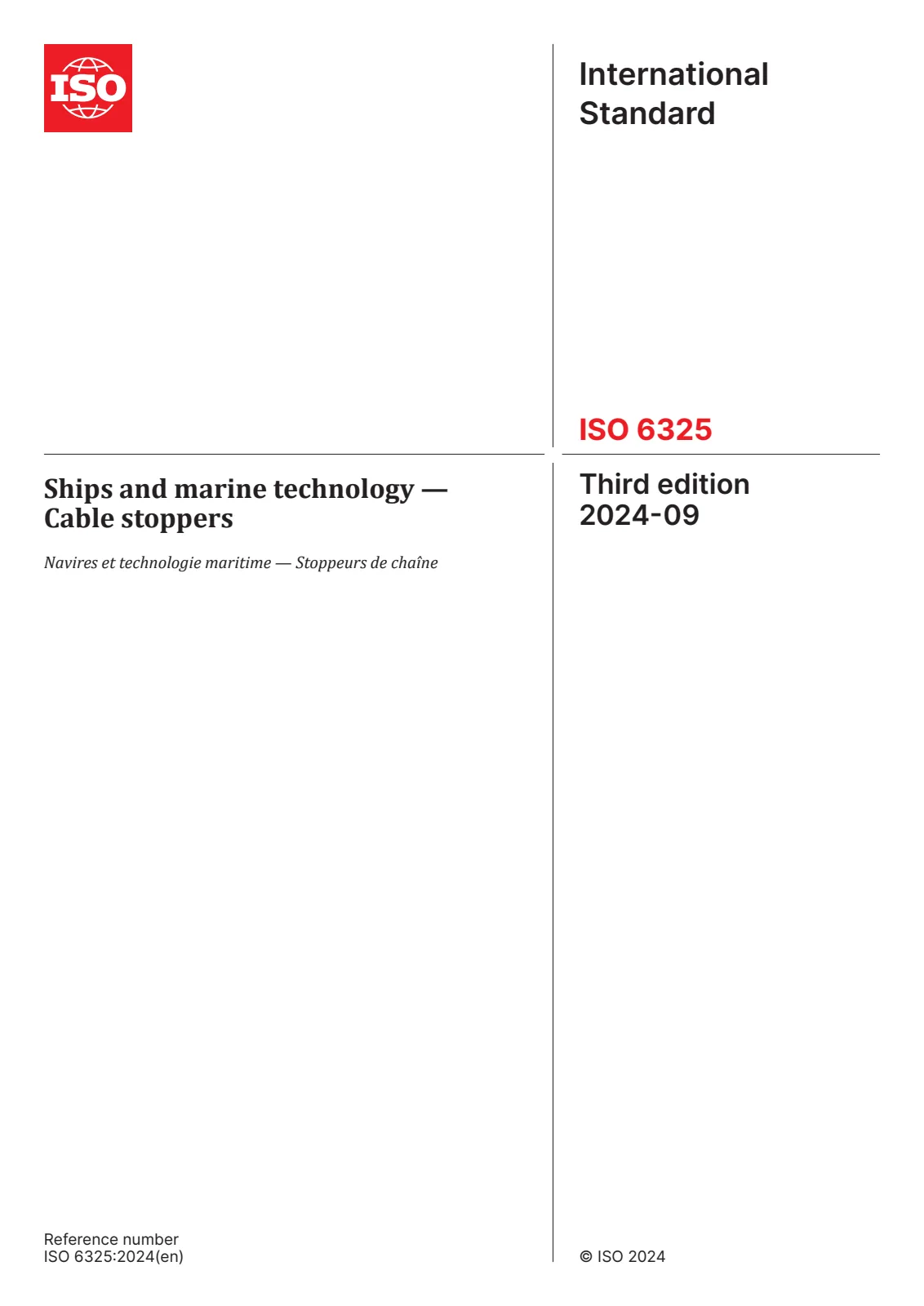 First page of standard ISO 6325:2024