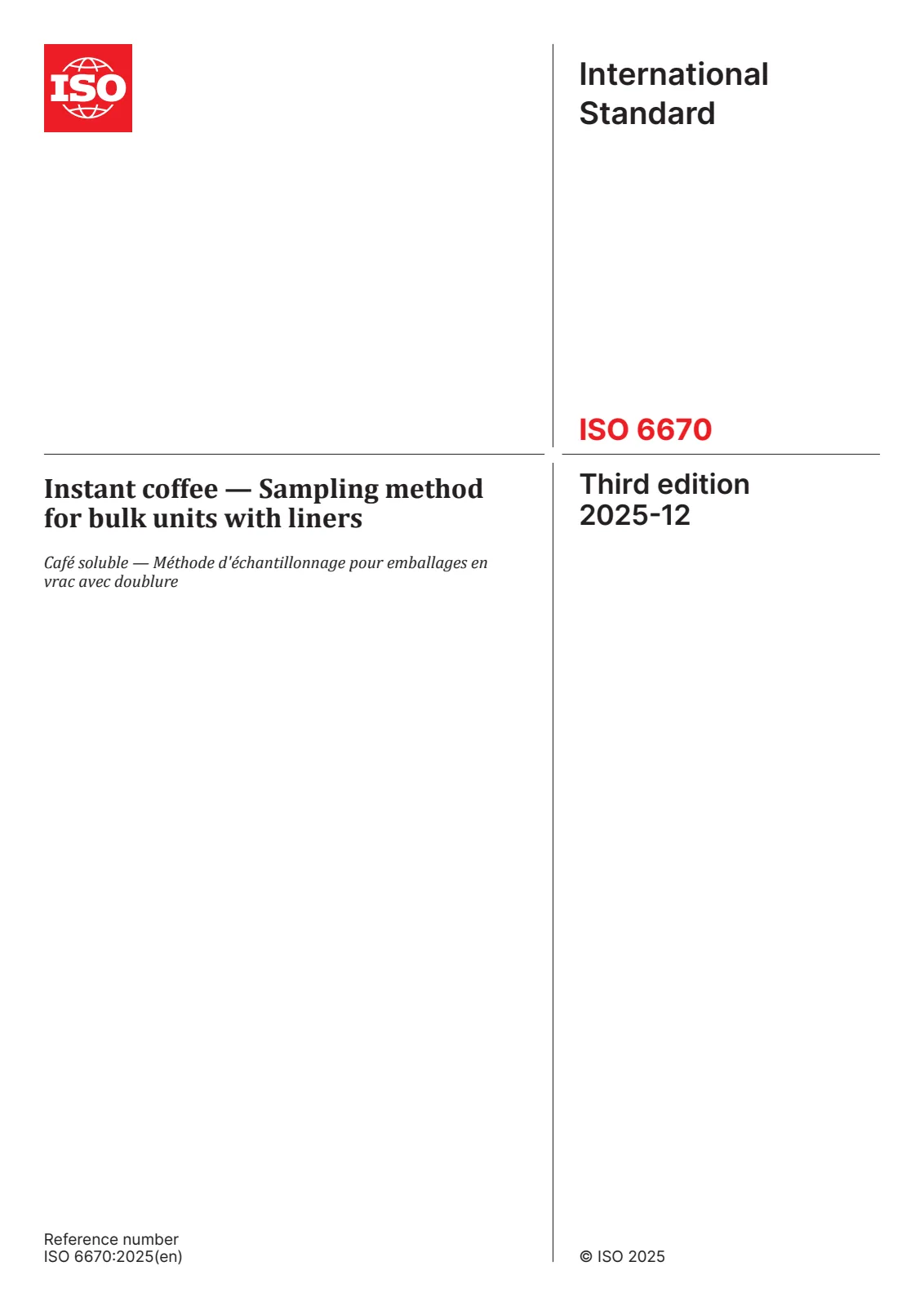 Первая страница стандарта ISO 6670:2025
