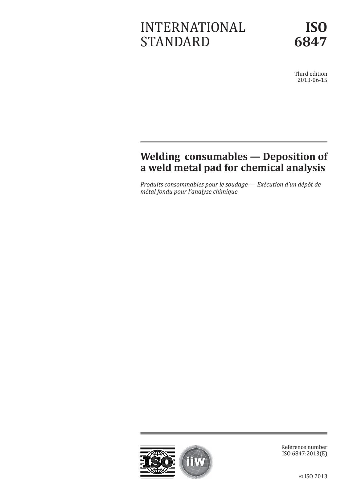 Первая страница стандарта ISO 6847:2013