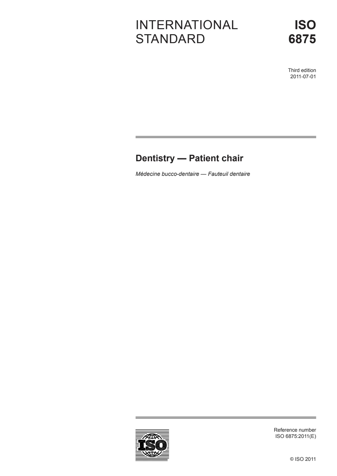 Первая страница стандарта ISO 6875:2011
