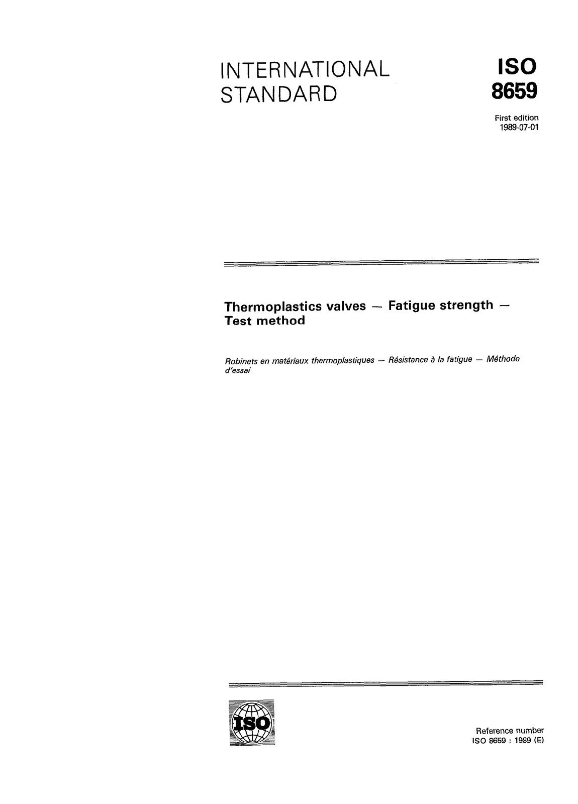 Первая страница стандарта ISO 8659:1989