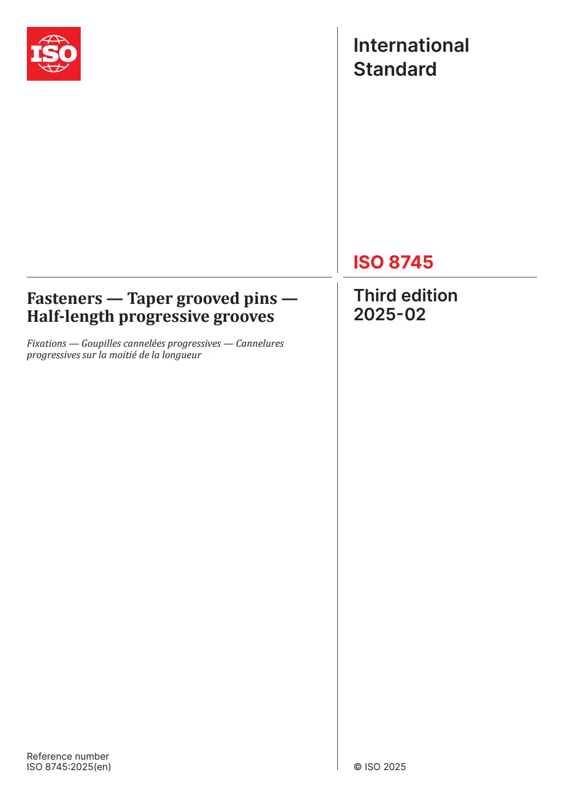 Первая страница стандарта ISO 8745:2025