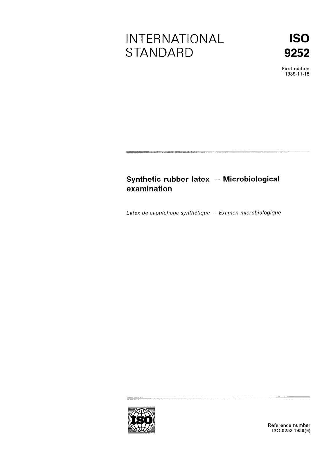 Первая страница стандарта ISO 9252:1989