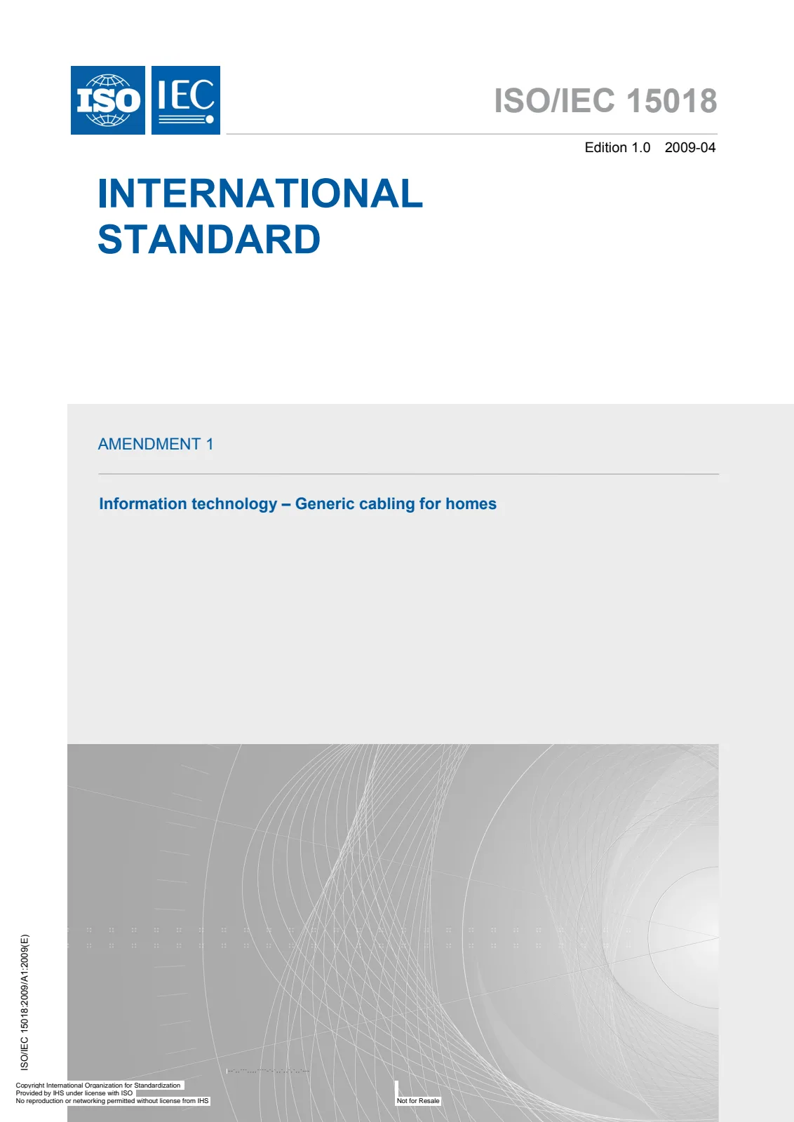 Первая страница стандарта ISO/IEC 15018:2004/AMD1:2009