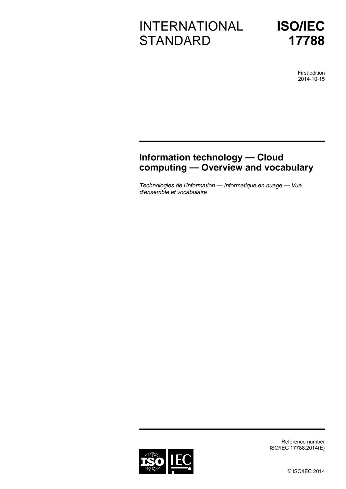 Первая страница стандарта ISO/IEC 17788:2014
