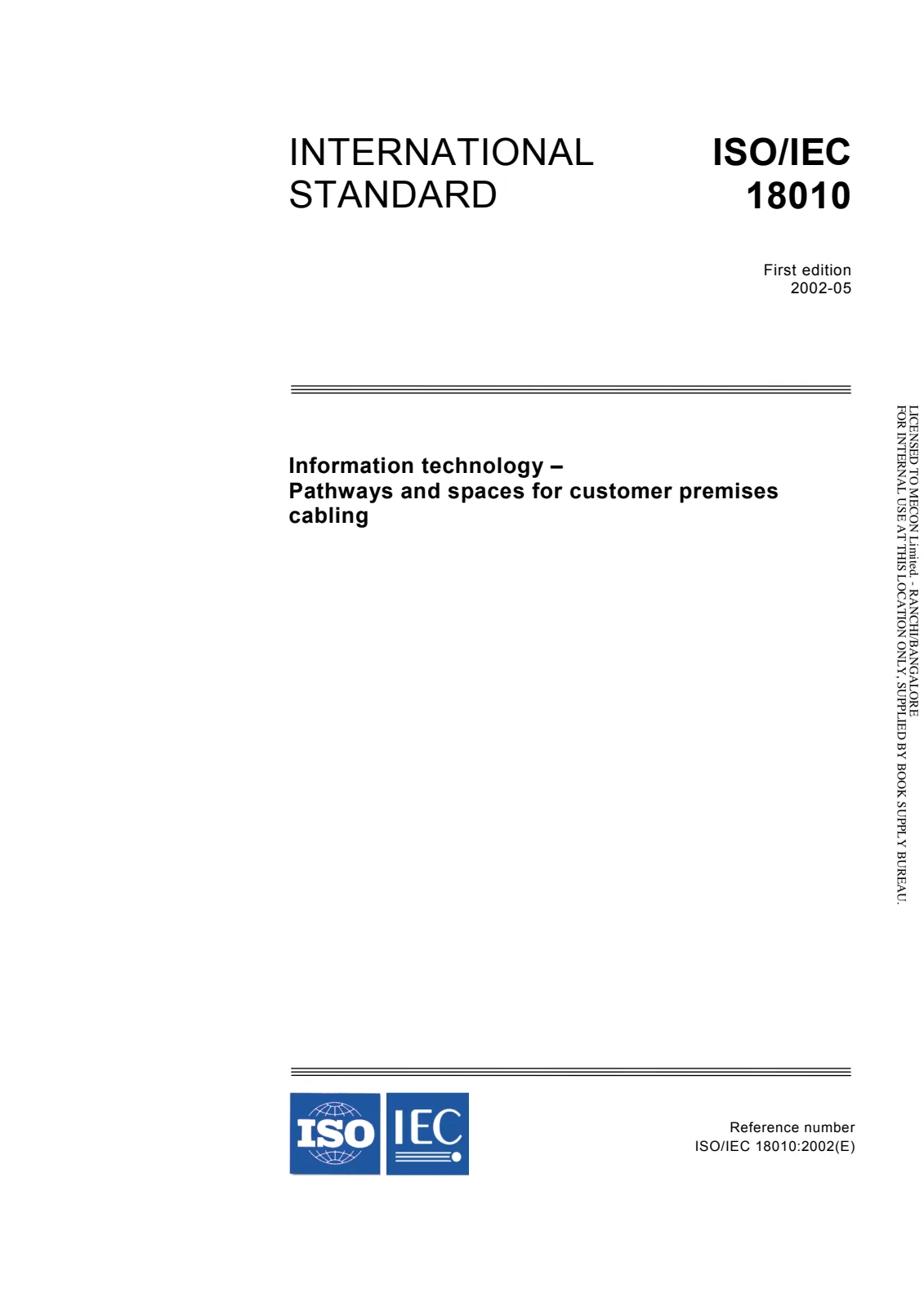 Первая страница стандарта ISO/IEC 18010:2002