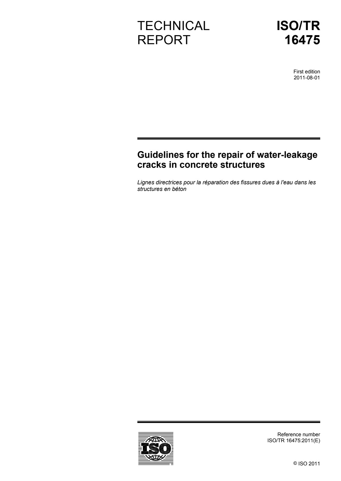Первая страница стандарта ISO/TR 16475:2011