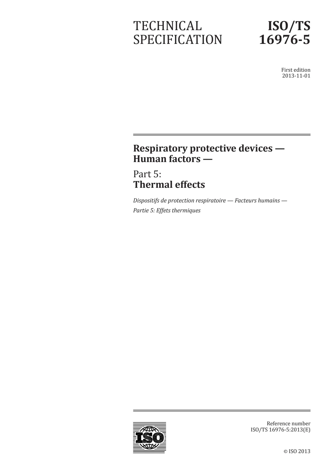 Первая страница стандарта ISO/TS 16976-5:2013