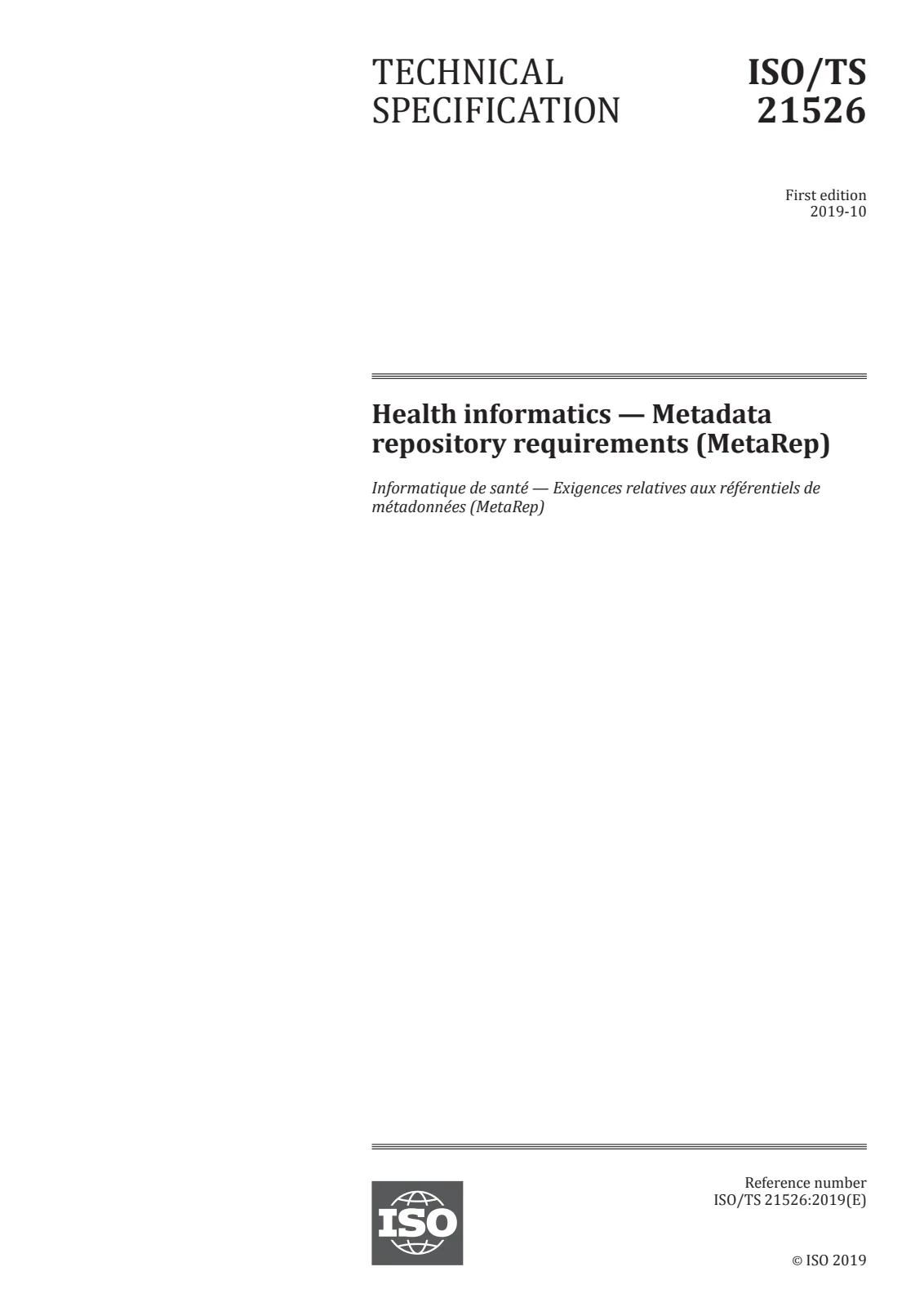 Первая страница стандарта ISO/TS 21526:2019