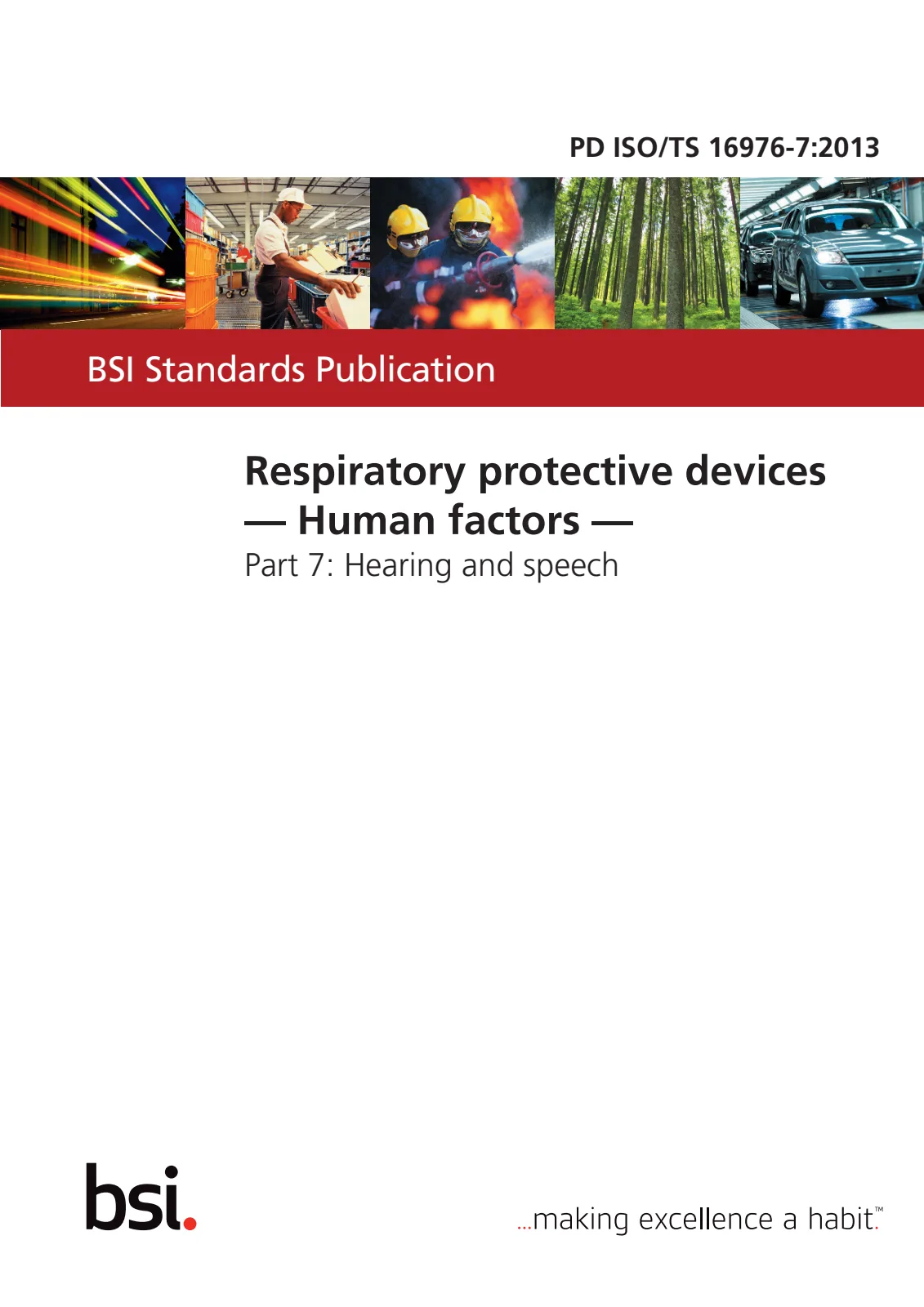 Первая страница стандарта PD ISO/TS 16976-7:2013